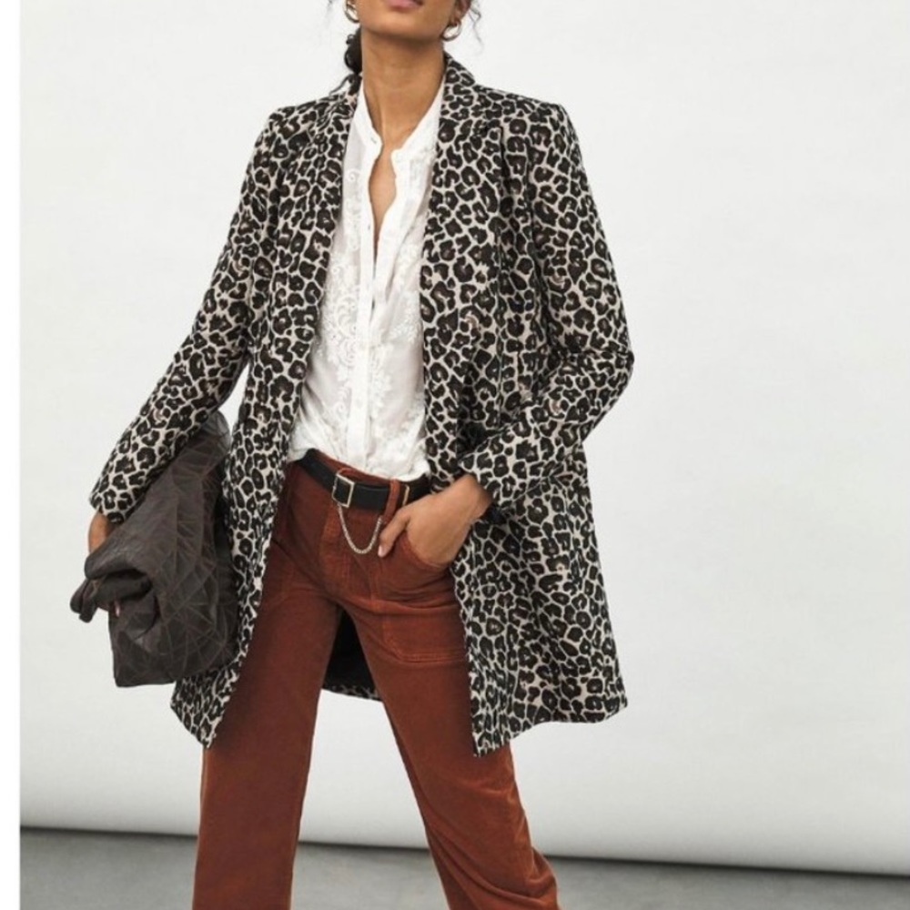 Gianna Longline Leopard Blazer